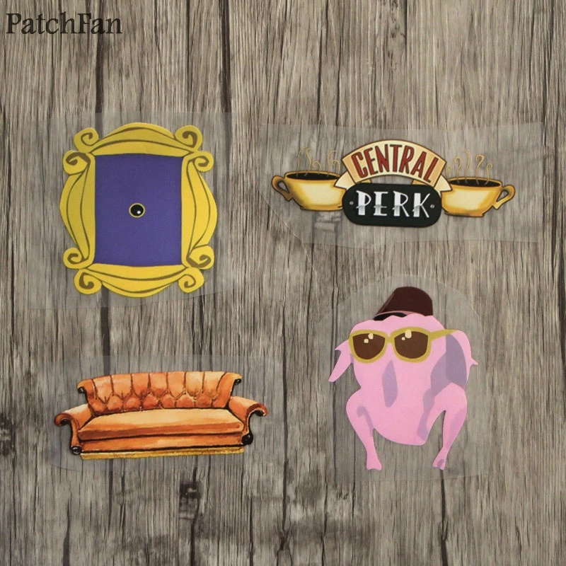 Patchfan друзья ТВ шоу гладильная передача патчи термопресс наклейки семьи Прекрасный Патч DIY аппликации родитель-ребенок A1779