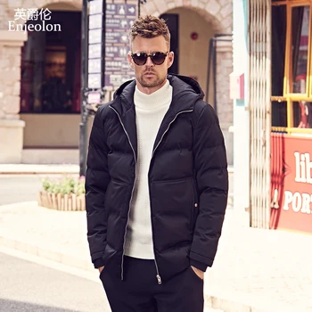 

Enjeolon Brand winter Cotton Padded Jacket hoodies Men thick hoodies Parka coat male Quilted winter jacket Coat 3XL MF0725