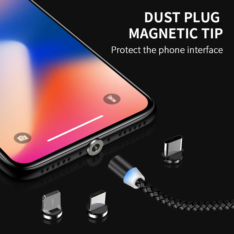 SUNPHG 3 в 1 Круглый Магнитный зарядный кабель Micro usb type C зарядный кабель для iPhone Lightning Магнитный зарядный провод для телефона