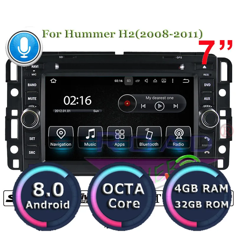 Roadlover Android 8.0 Car DVD Player Radio For Hummer H2 (2008 2009