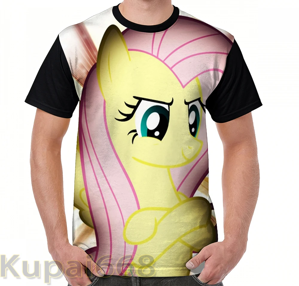 Забавная футболка с графическим принтом мужские топы футболки женская Fluttershy