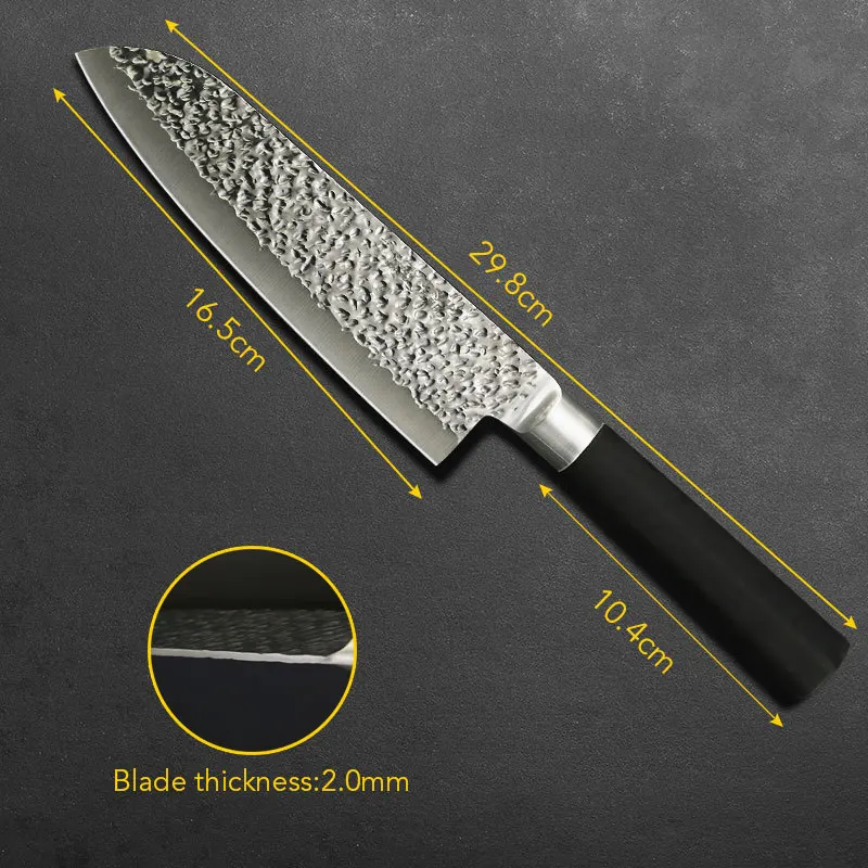 Кухонный нож шеф-повара Santoku нож для мяса фрукты овощи ножи 7 дюймов X50CrMoV15 японский резак из нержавеющей стали с резиновой ручкой