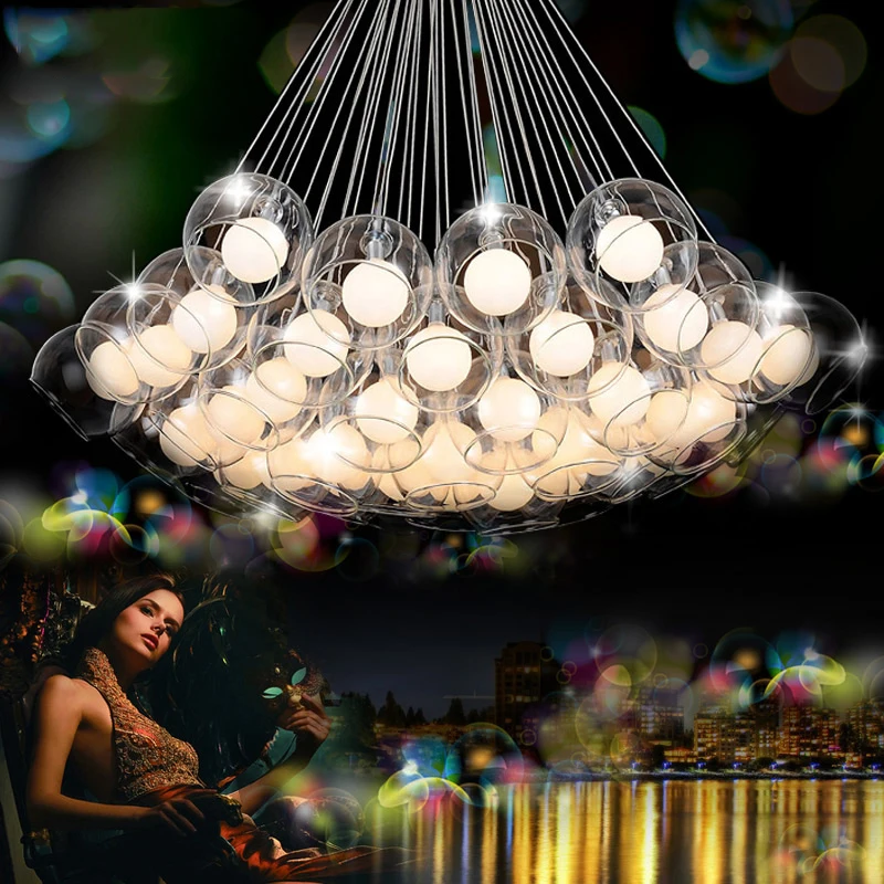 Acquista all'ingrosso online moderno in vetro lampade a ... Kit lampadari a sospensione