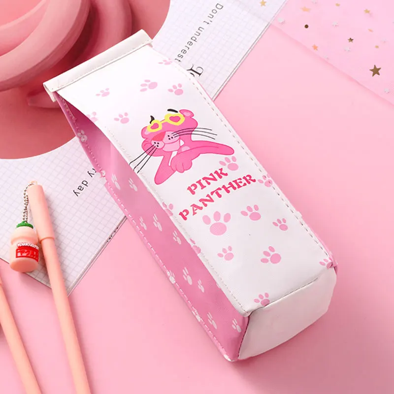 Чехол для карандашей со Свинкой и молоком, милая розовая пантера, сумка для ручек, коробка для канцелярских принадлежностей, Подарочный чехол для девочек, материал, школьные принадлежности, escolar - Цвет: ai xin