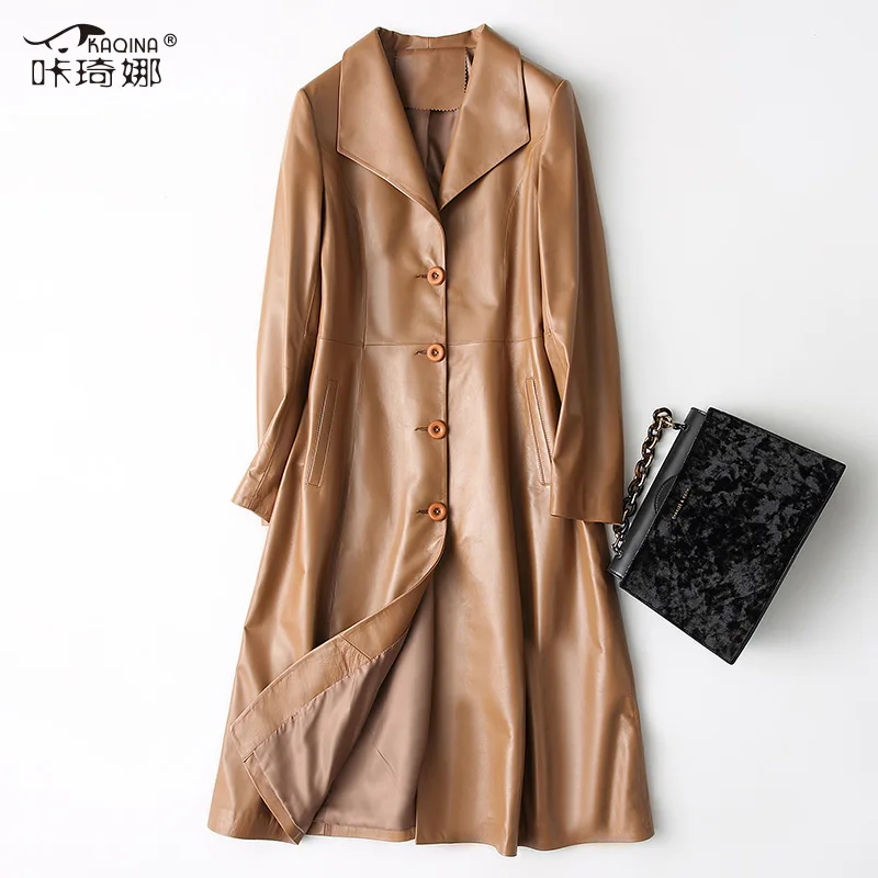 

Genuine Leather Long Jacket Real Sheepskin Coat Female Autumn Winter Vintage Jackets Women Clothes 2018 Chaqueta Mujer 28009