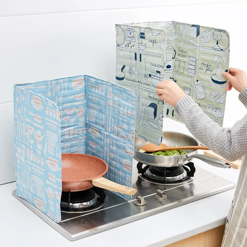 

Wall Oil Splash Proof Baffle Gas Cooker Aluminum Foil Nordic Style Oil Baffle Kitchen Splash Guard Resistant Oil Insulation Boar