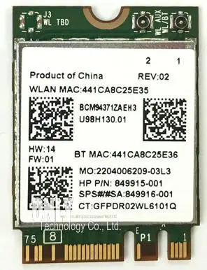 Broadcom BCM94371ZAE bcm94371 BCM4371 802 11 AC NGFF M2 867 Мбит/с WiFi и Bluetooth 4 1 комбо SPS 843549-001 беспроводная