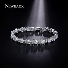 NEWBARK Newest 1pc Heart Shaped Bracelets Fashion Charm LOVE Braided AAA CZ Friendship Bracelet Christmas Gifts For Lover