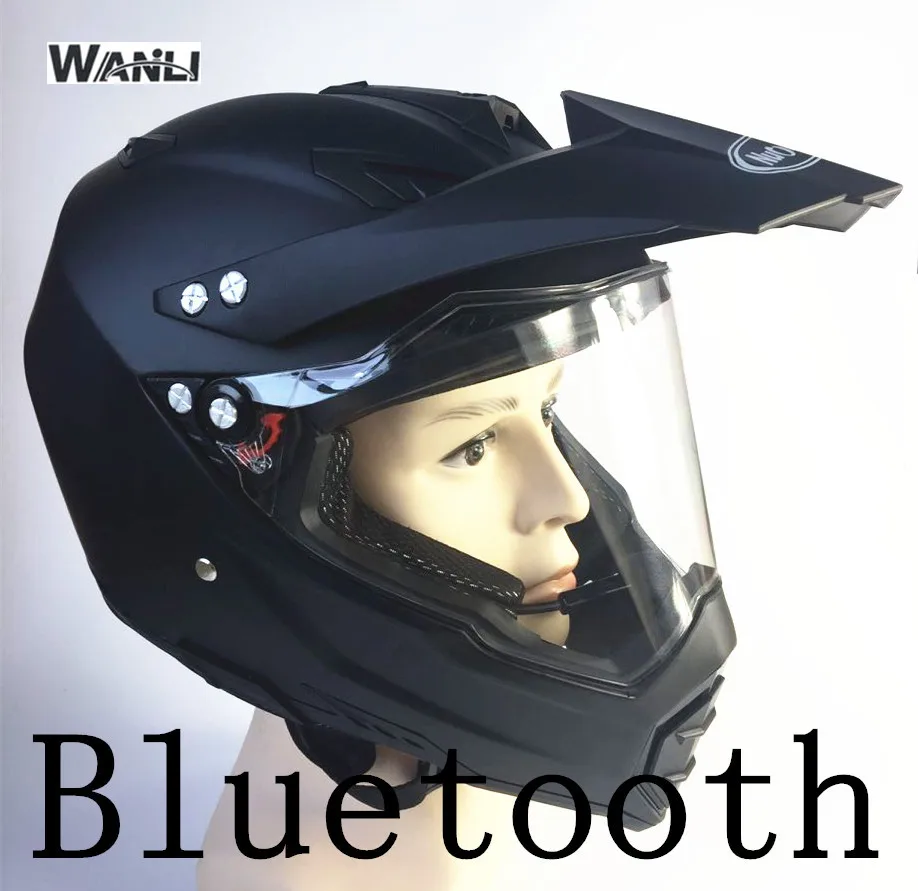 

Motorcycle Bluetooth Helmets Full Face Helmet,Built-in Integrated Intercom Communication System FM radio,L size,Matte Black