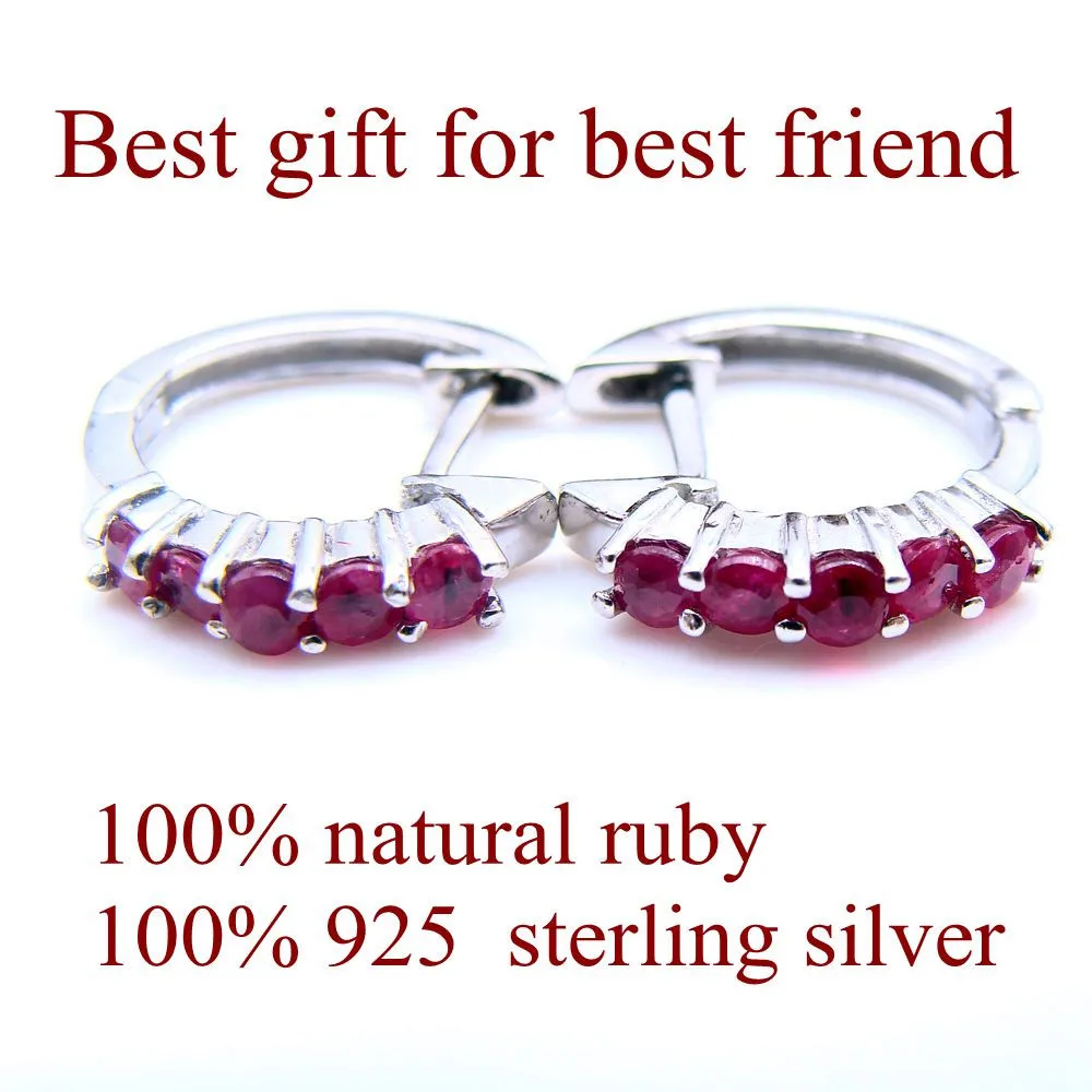 Натуральный рубин серьги 0,5 карат женские серьги 925 пробы серебряные серьги Хорошее ювелирное изделие подарок на день Святого Валентина подруге