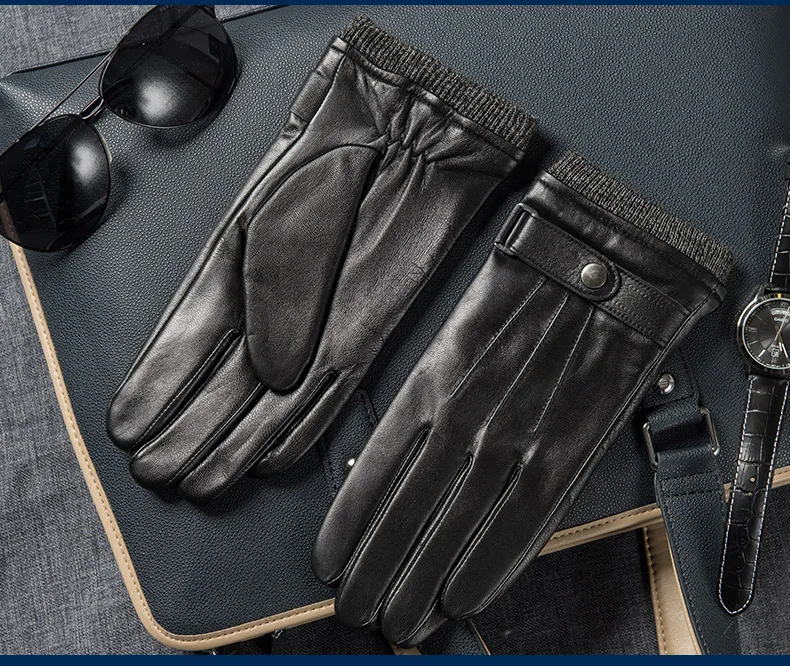 Перчатки из натуральной кожи мужские зимние сенсорные тактические перчатки из итальянской овчины модные наручные сенсорный экран Привод