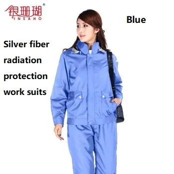 

Genuine INSAHO Shielding efficiency 55DB silver fiber EMF radiation shielding overalls,for computer/control room,welder,lab etc.