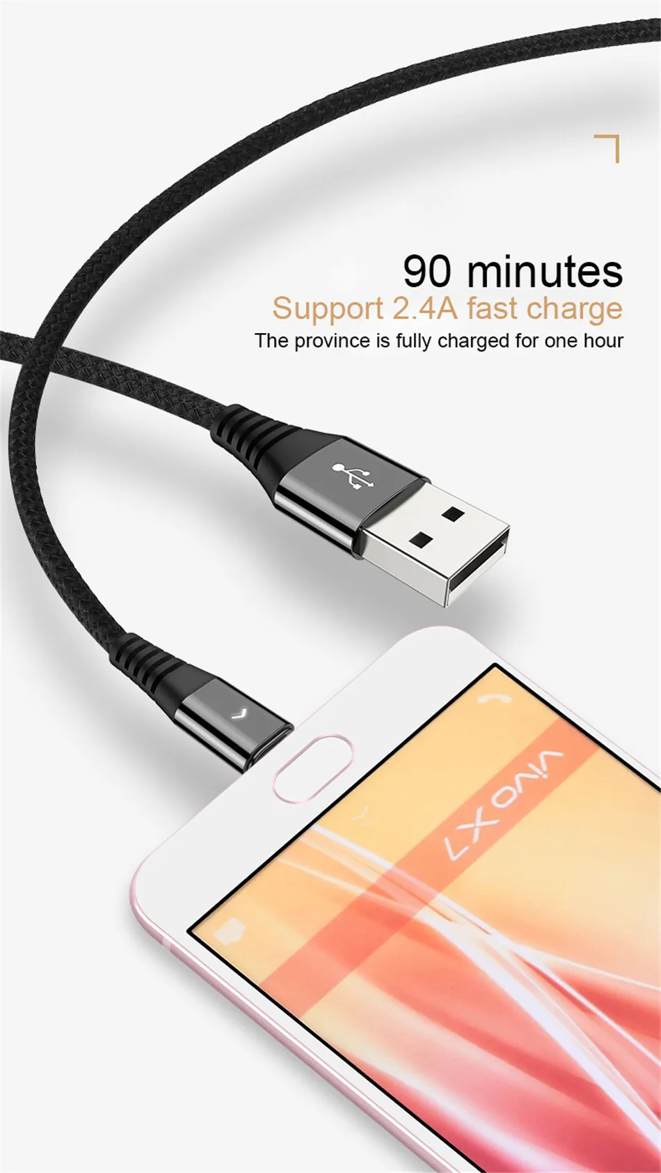 NOHON Micro USB Led Data Cable For Samsung Galaxy S7 S6 Huawei Xiaomi Redmi Note 4 4X Mobile Phone 2.4A Fast Charger Cables 1 (2)