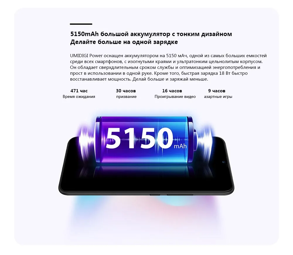 Umidigi power 6." 4GB 64 ROM Мобильный телефон Octa Core Android 9.0 16MP+ 16MP Мобильный телефон NFC 4g 5150 мАч разблокированный смартфон GSM Нет блокировки восемь основных отпечаток пальца идентификатор лица