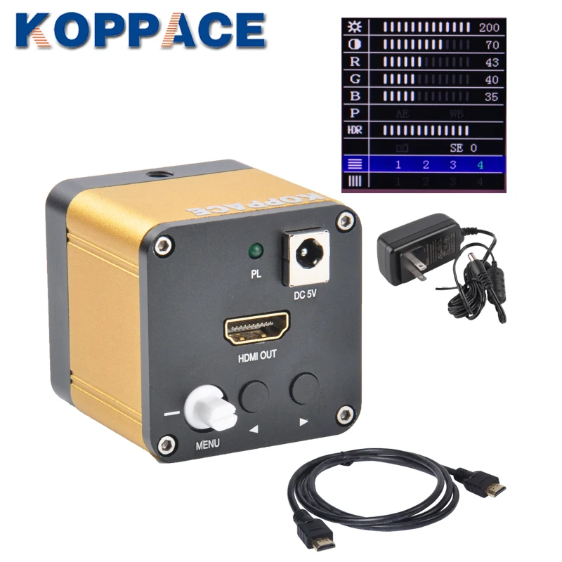 KOPPACE 2 Million Pixel HD 1080P Digital Industry Video Microscope Camera HDMI Output 60FPS Digital