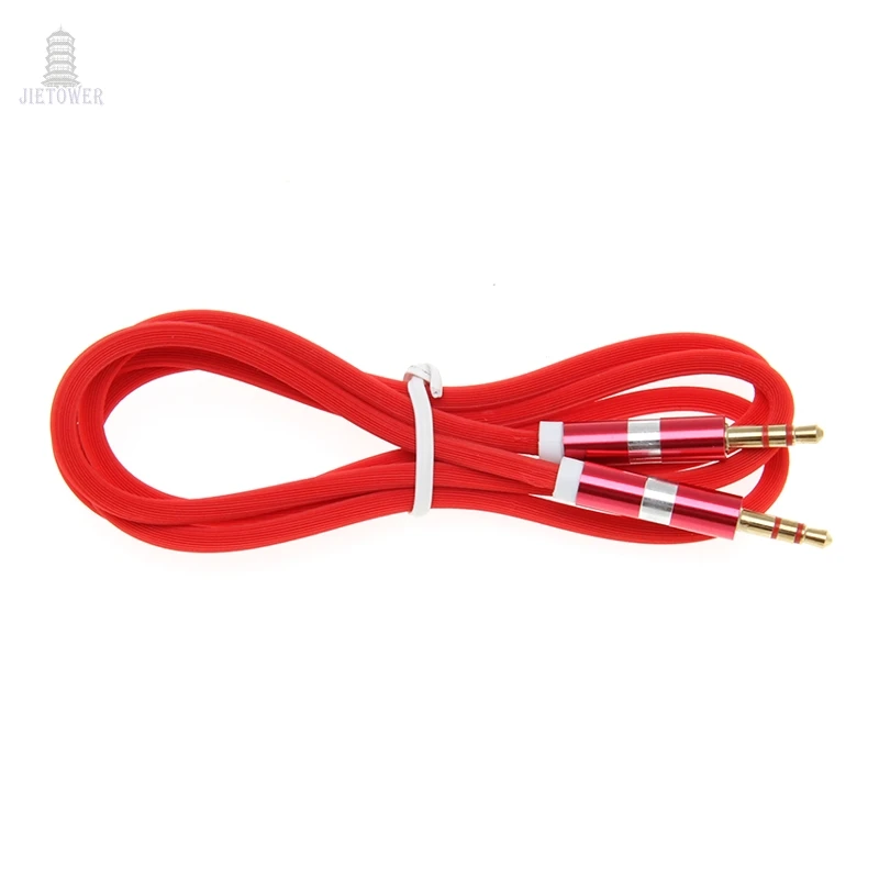 100pcs 3 5 Jack Audio Cable Male Male pure color LF Stripe shell Aux Cable For iPhone Car Headphone Speaker Wire Line Aux Cord