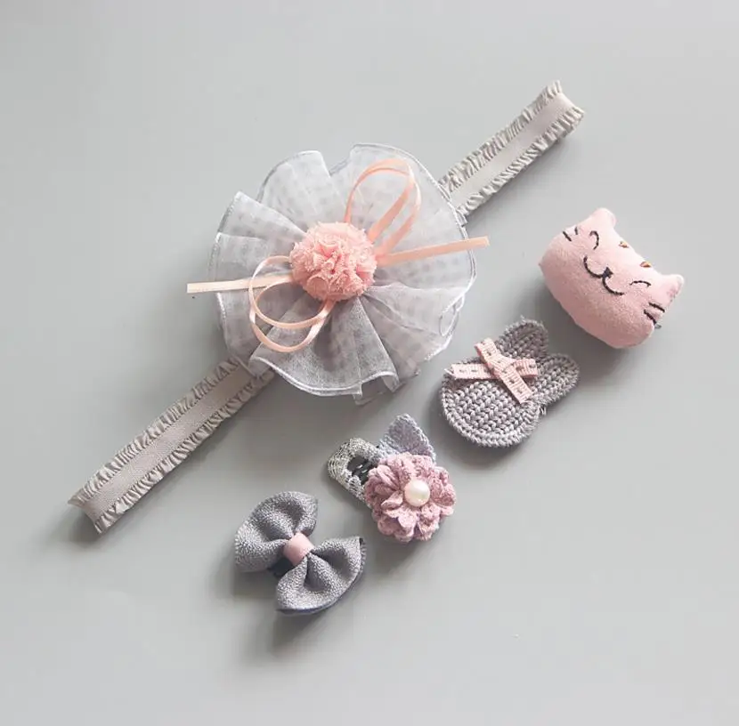 Новые детские новорожденных шифон Цветочная повязка на голову headwrap обувь для девочек Мини бантом шпильки головные уборы малышей