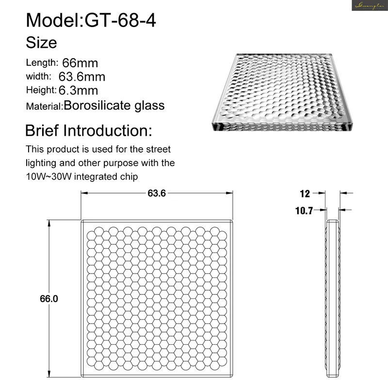 

Optical Glass Fly's-eye Lens DIY Projector Light Fresnel Lens Lighthouse 66x63.6