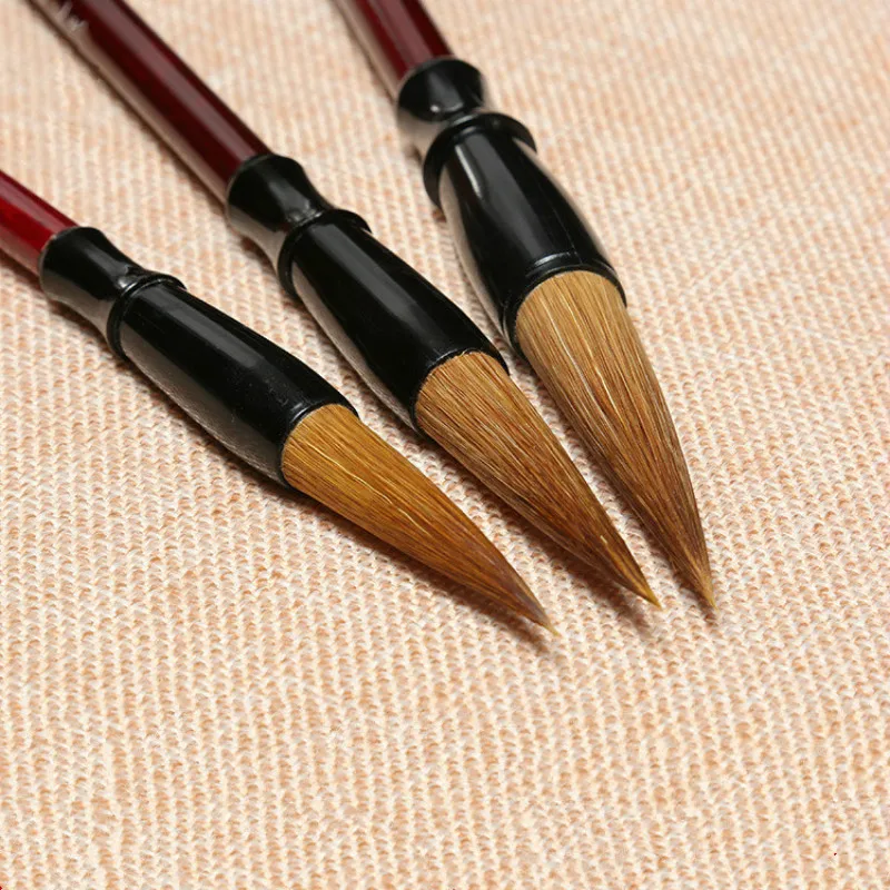 Stone Badger Hair Calligraphy Brush 5pcs Regular Script Writing Landscape Ink Pa