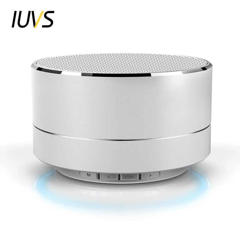 IUVS LED Metal Mini Bluetooth Speaker With Mic FM Radio TF Slot Wireless Speaker For Phone Notebook Portable Bluetooth Speakers