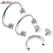 Jovivi 16 г из нержавеющей стали для носа губ бровей Ушная перегородка хрящевая спираль пленительный обруч кольцо Percing Labret Nariz Aro Nez 8-12 мм