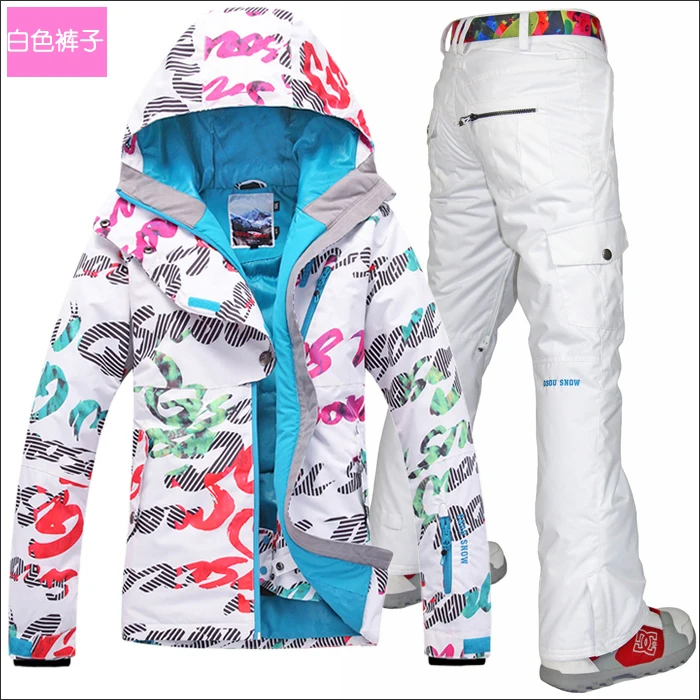 

Gsou Snow Snowboard Jacket And Pants Women Snowboarding Suits Ski Suit Female Winter Sport Suit Ladies Waterproof YKK Zipper