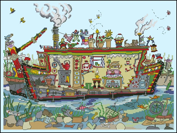 CS-1212 cross stitch kit bothy threads house boat ship cooking.jpg