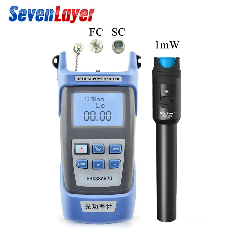 

2 In1 FTTH Fiber Optic Tool Kit Fiber Optical Power Meter -70 + 10dBm and 5km 1mW Visual Fault Locator Fiber optic test pen