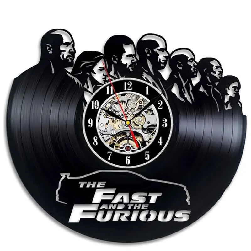 Type 1 Wandklok The Fast And Furious Wall Clock Design Movie Theme Vintage Vinyl Record Clocks 3d Watch Home Decoration 12 Inch - Цвет: Type 1