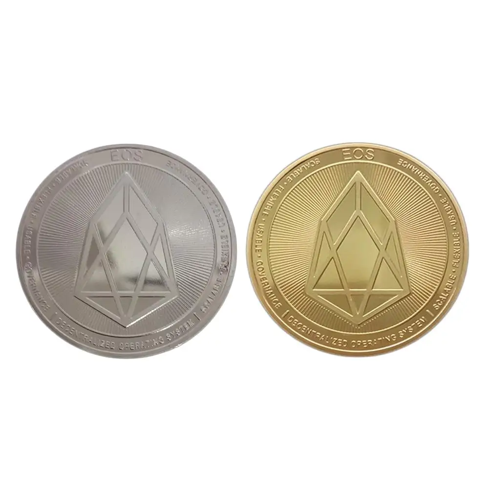 

100% Brand New And High Quality Gold Plated Iron EOS Coins Commemorative Coins Collection Souvenirs And Holiday Decoration