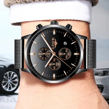 LIGE Mens Watches Luxury Brand Fashion Quartz Clock Men's Sports Watch For Men All Steel Military Waterproof Watch Reloj Hombre