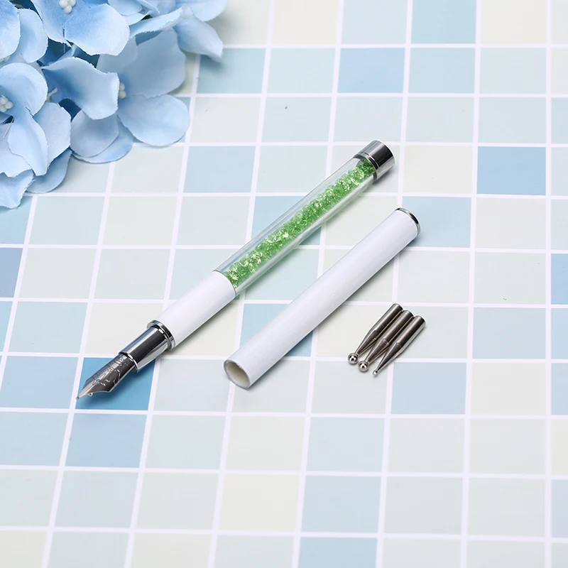 1Set New Lace Nail Art Pen Nail Liner Art Dotting Set Painted Nail Fountain Pen With 5pcs Manicure Pedicure Tips