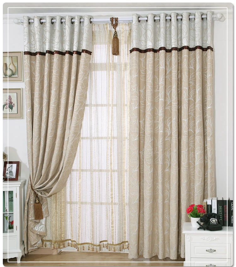 Stunning khaki valance High Grade European Silver Chenille Blackout Window Khaki Curtains With Buff Gold Jacquard Tulle For The Living Room Bedroom Flower Girl Dress Pattern Large Picture Windowcurtain Voile Aliexpress