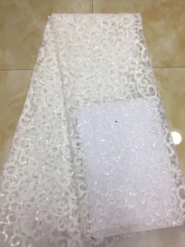

embroiderd lace fabric beautiful Nigerian lace fabric for party dress CiCi-101212 with sequins