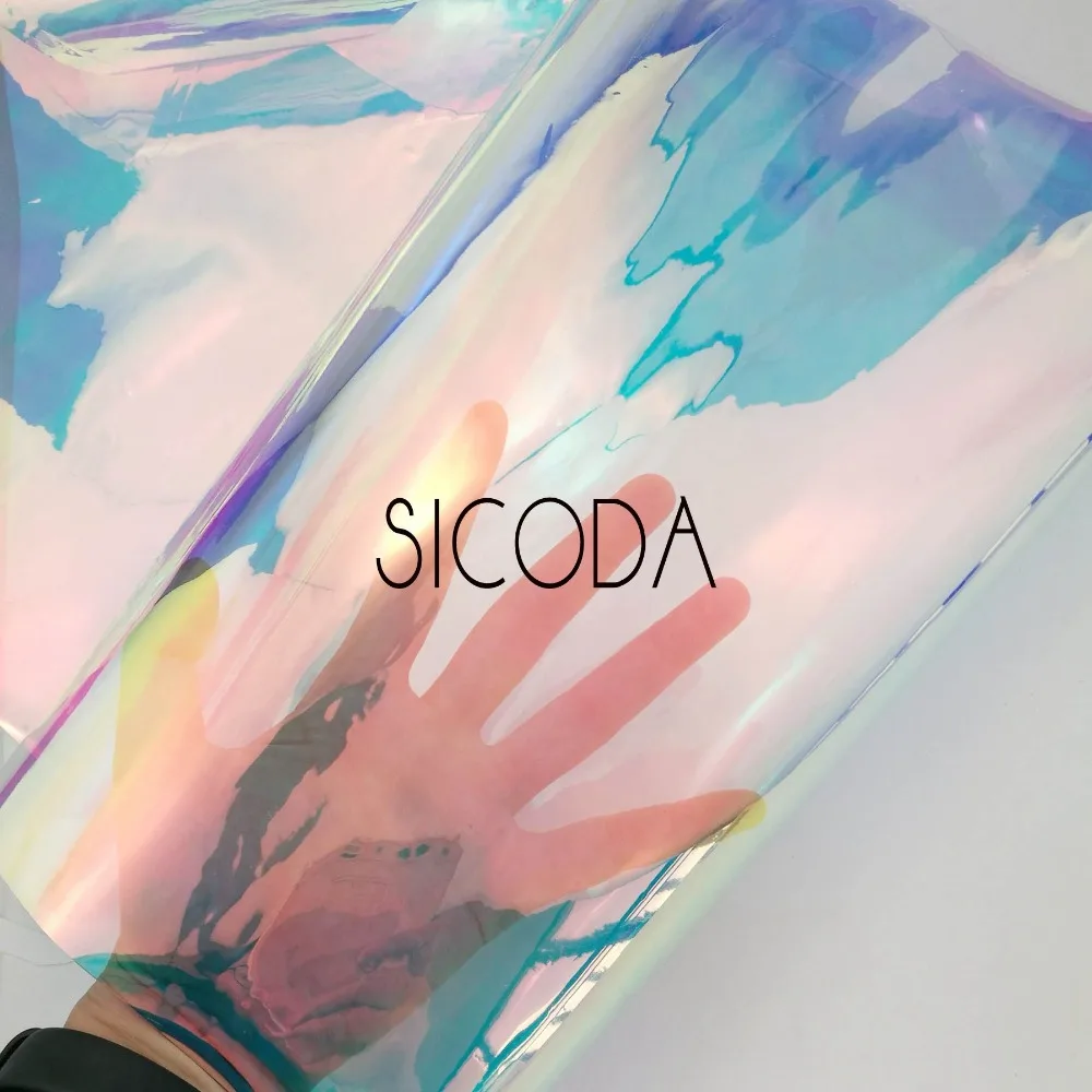SICODA 135x50 см переливающийся цвет 0 4 мм толстый прозрачный ТПУ зеркальный