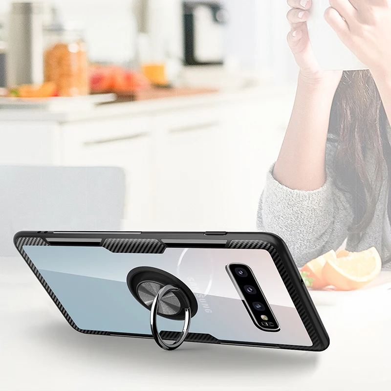 

Adsorption Case Magnetic Case Invisible Finger Ring Cover Case for samsung s10 S10lite s10plus note 9 S9 S9 plus