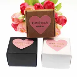 50 шт. черный/белый коричневый Милое мыло коробка подарочная маленькие конфеты в подарочной коробке с ручной работы с любовью этикетка