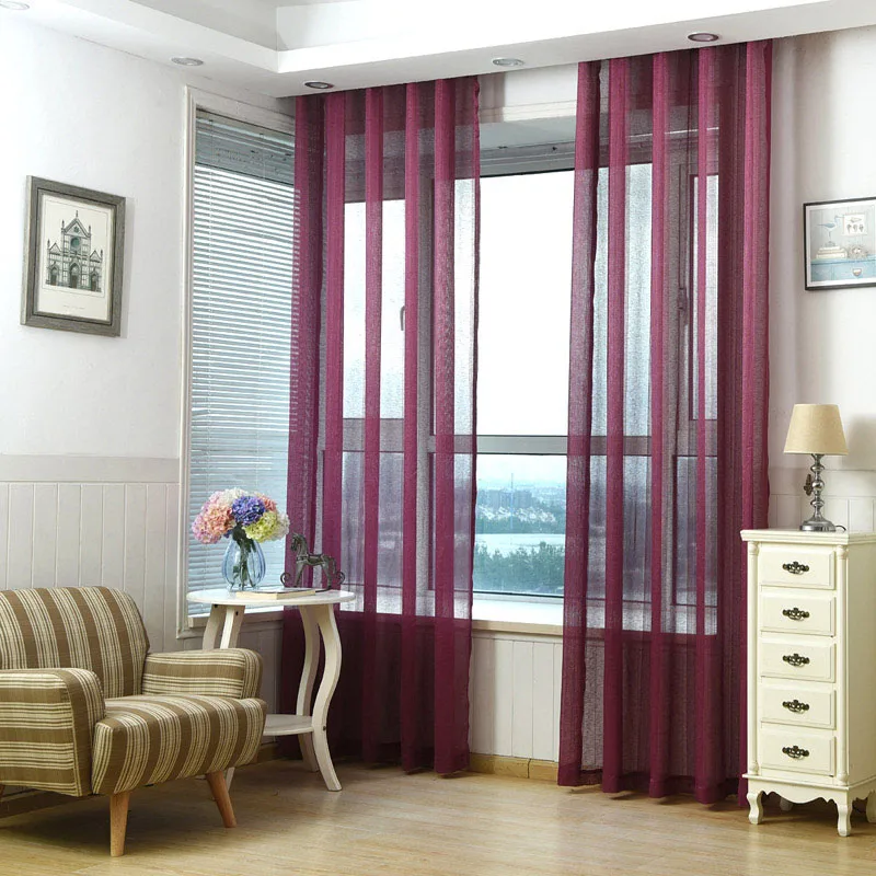 White Voile Sheer Curtains For Living Room Tulle Curtains For Bedroom