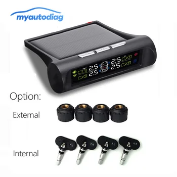 

Newest Solar TPMS Car Tire Pressure Alarm Monitor System Display 4 Internal / External Sensor Promotion