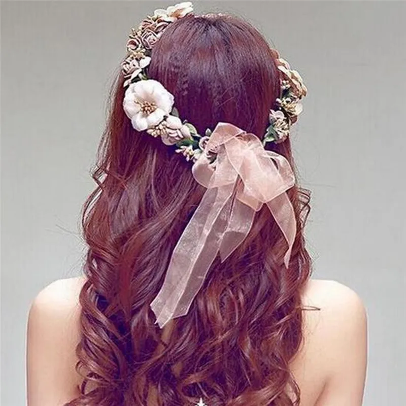 

New Fashion Women Boho Flower Floral Hairband Headband Crown Party Bride Wedding Beach Head Accessories