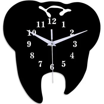 

Timelike Creative Tooth-Shaped Wall Clock Dental Ornament Wall Clock 3D Acrylic Creative Mirror Wall Sticker Home Decor