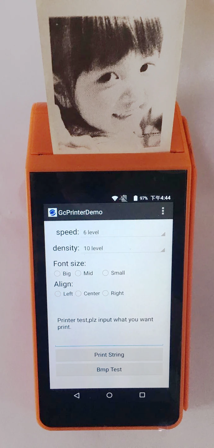 Портативный 5 дюймовый сенсорный экран GPRS Android POS терминал с принтером