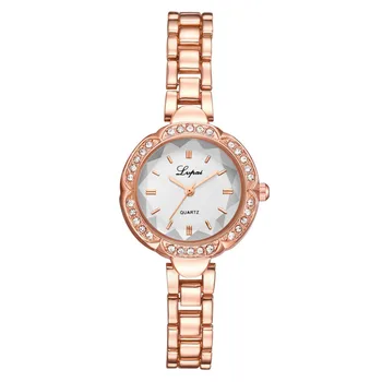

Simple Casual Ladies Watches Fashion Small European Beauty And Delicate Bracelet Dress Watch Rhinestone New Gold Diamond Clock