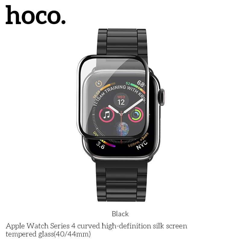 Новое HOCO 9H полное покрытие из закаленного стекла для iWatch 40 мм 44 мм 3D изогнутый протектор экрана для Apple Watch Series 4 пленка для экрана