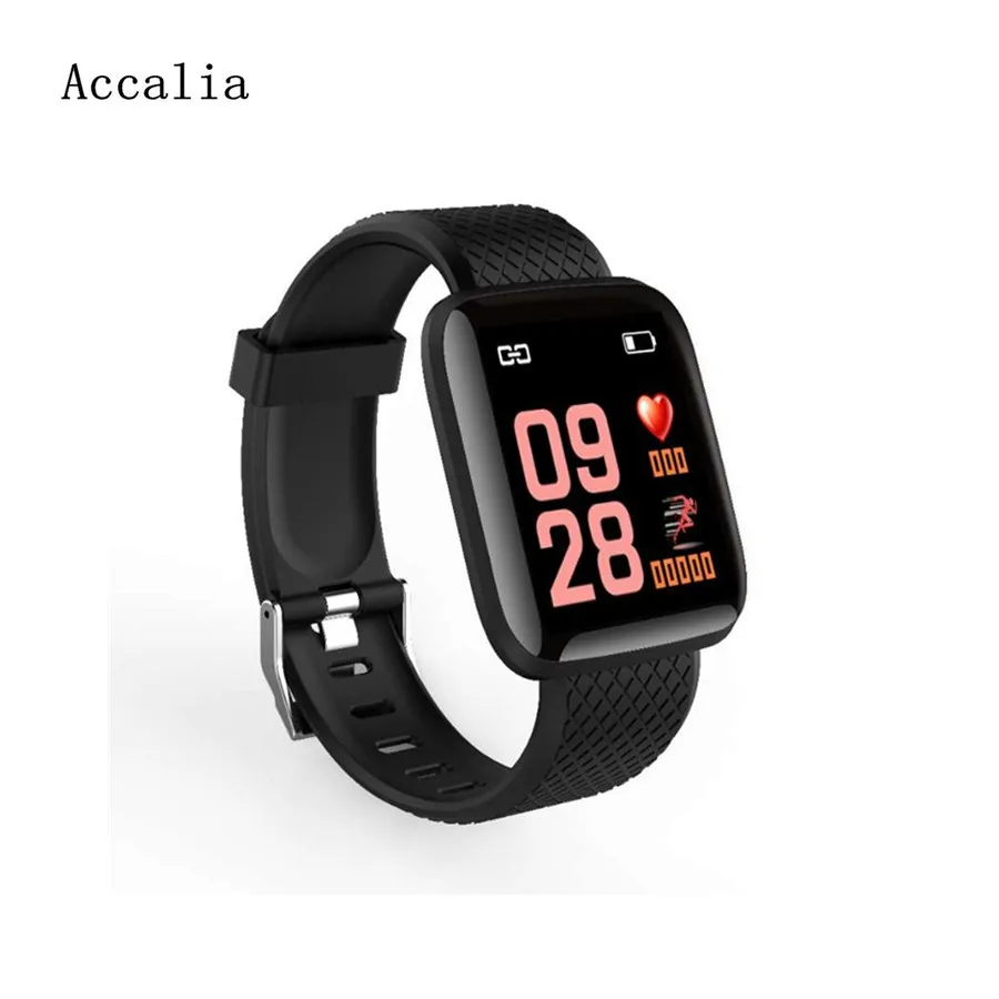 

Accalia 116plus new square smart bracelet heartrate blood pressure monitor sport waterproof band wristwatch support Android&iOS