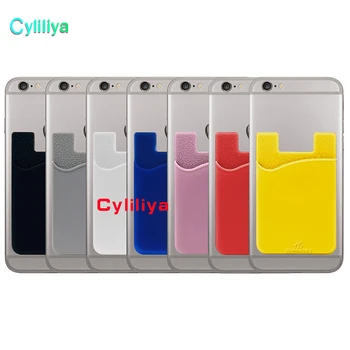 

Silicone Wallet Credit Card Cash Pocket Sticker 3M Adhesive Stick-on ID Credit Card Holder Pouch For iPhone Samsung Mobile Phone