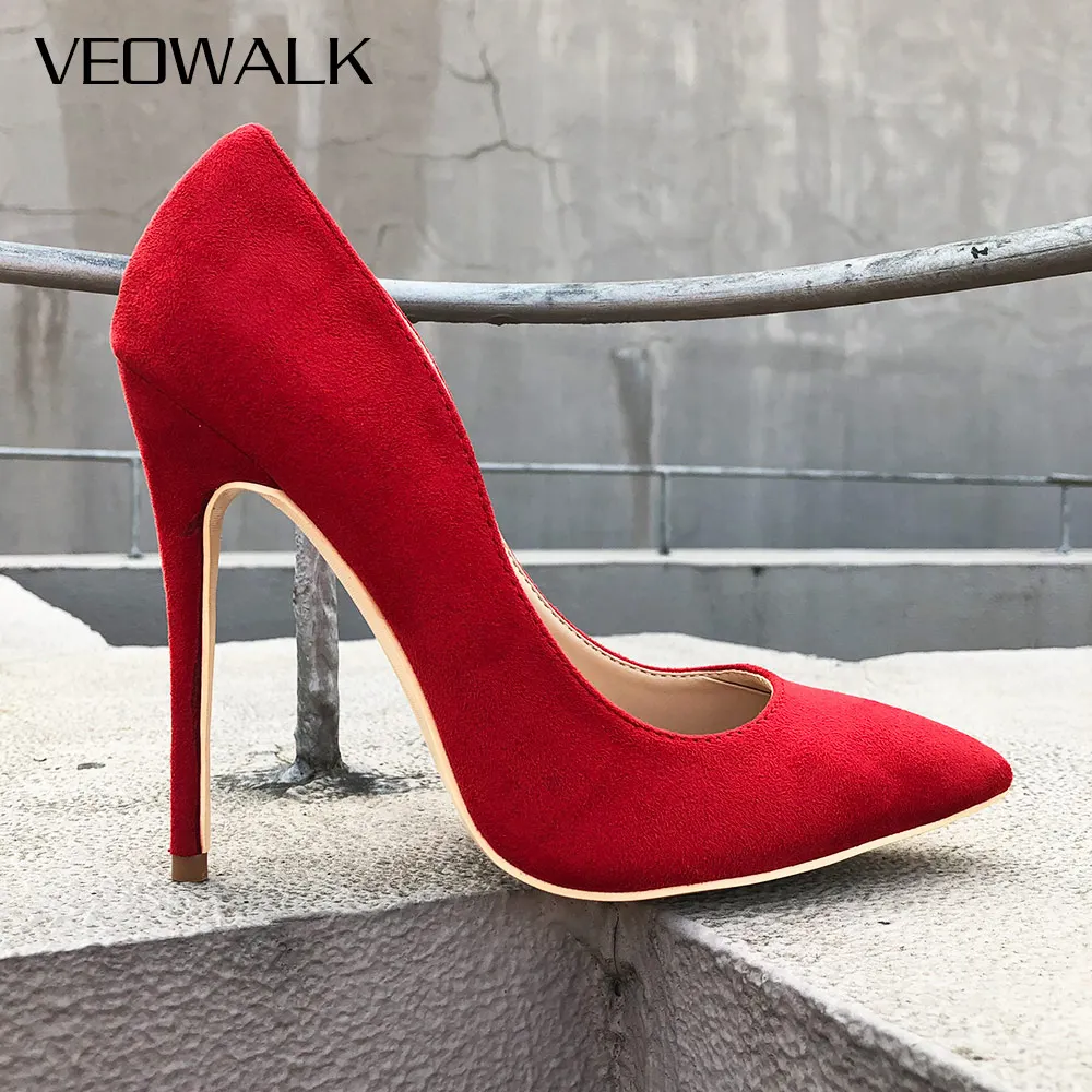 Veowalk Women Sexy Pointed Toe Stiletto Extremely High Heels Fashion Ladies Designer Slip on Wedding Bridal Pumps Shoes Red Veowalk Women Sexy Pointed Toe Stiletto Extremely High Heels Fashion Ladies Designer Slip on Wedding Bridal Pumps Shoes Red