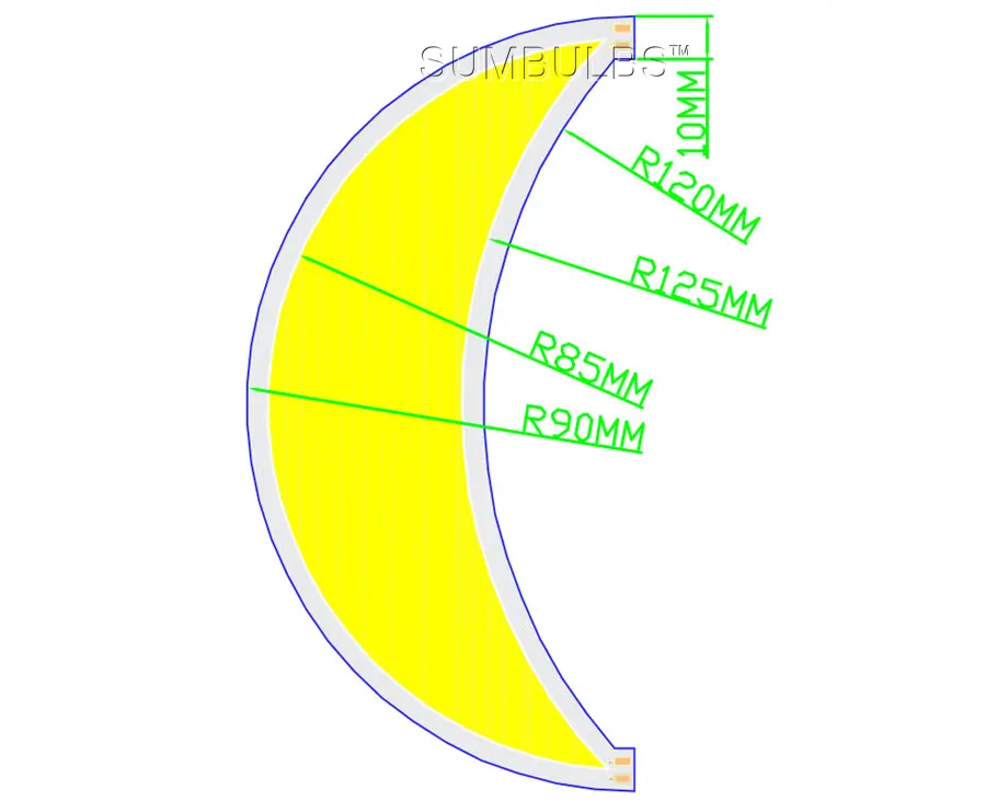 180MM 50W Moonshaped COB Lamp Moon LED Light DC 12-14V Warm White Cold White DIY COB Lighting Bulb (1)