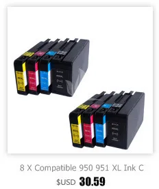 3 комплекта 950XL совместимый для hp 950XL hp 950 чернильный картридж для hp Officejet Pro 8600 8610 8615 8620 8630 8625 8660 8680 принтер