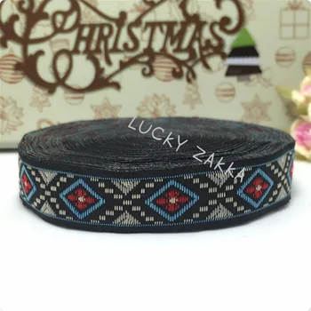 

10yard 5/8'' 16mm Wide Dog Collar Woven Jacquard Ribbon European geometric series lace KT15072002